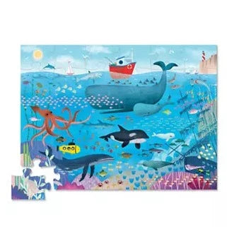 Crocodile Creek Puzzle 100 Pezzi Oceano - Con Nomi Animali In 4 Lingue, In Bidone
