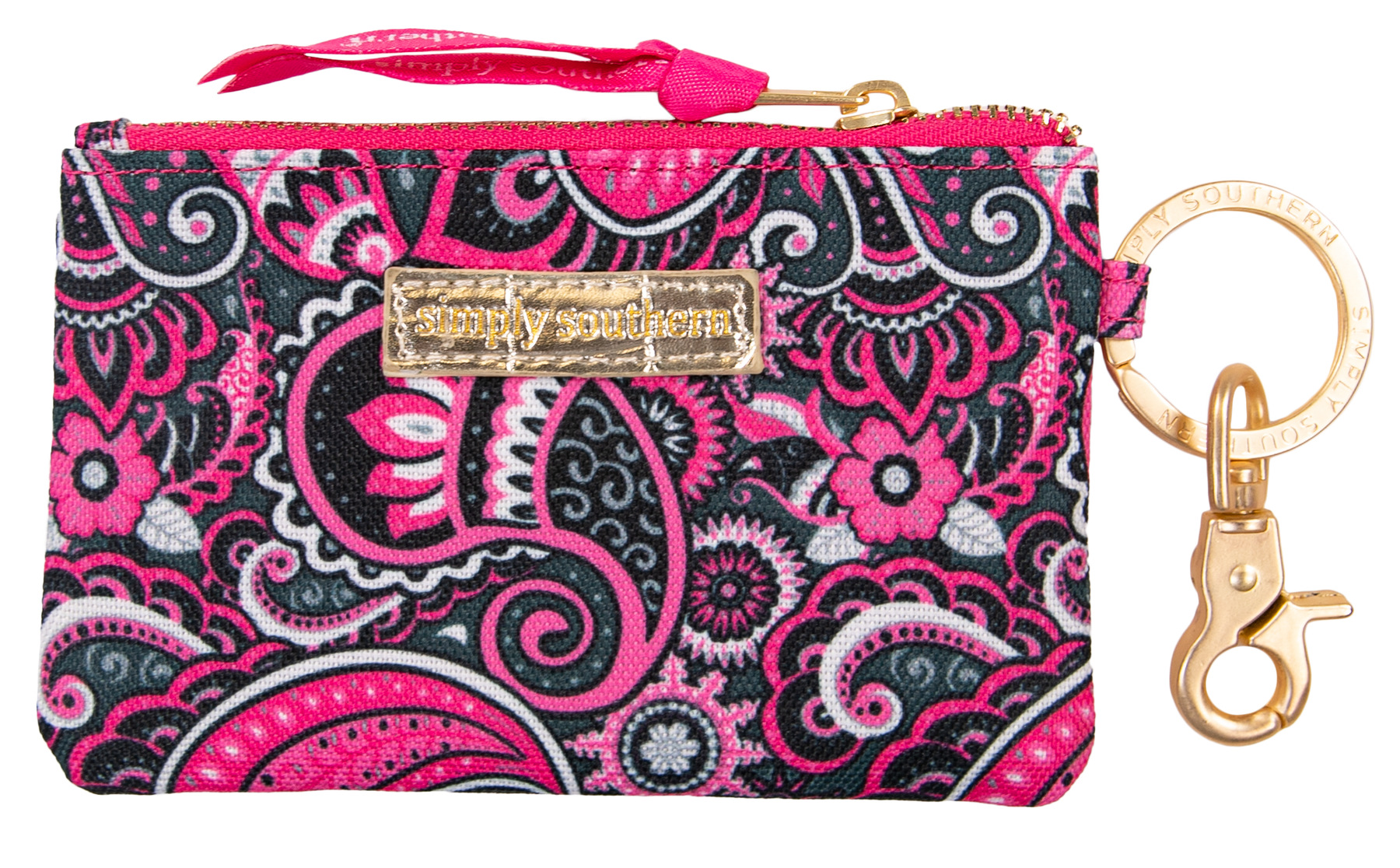 LOUISIANA KEYCHAIN COIN PURSE ID PAISLEY